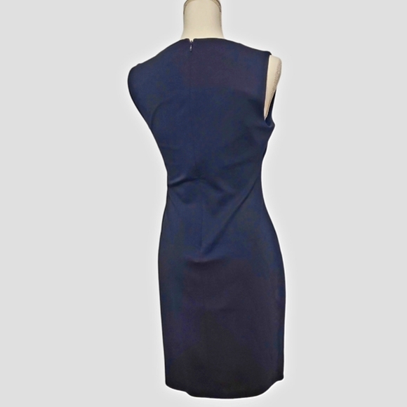 Black Asymmetrical Sheath Dress Sleeveless Cocktail - Picture 3 of 5